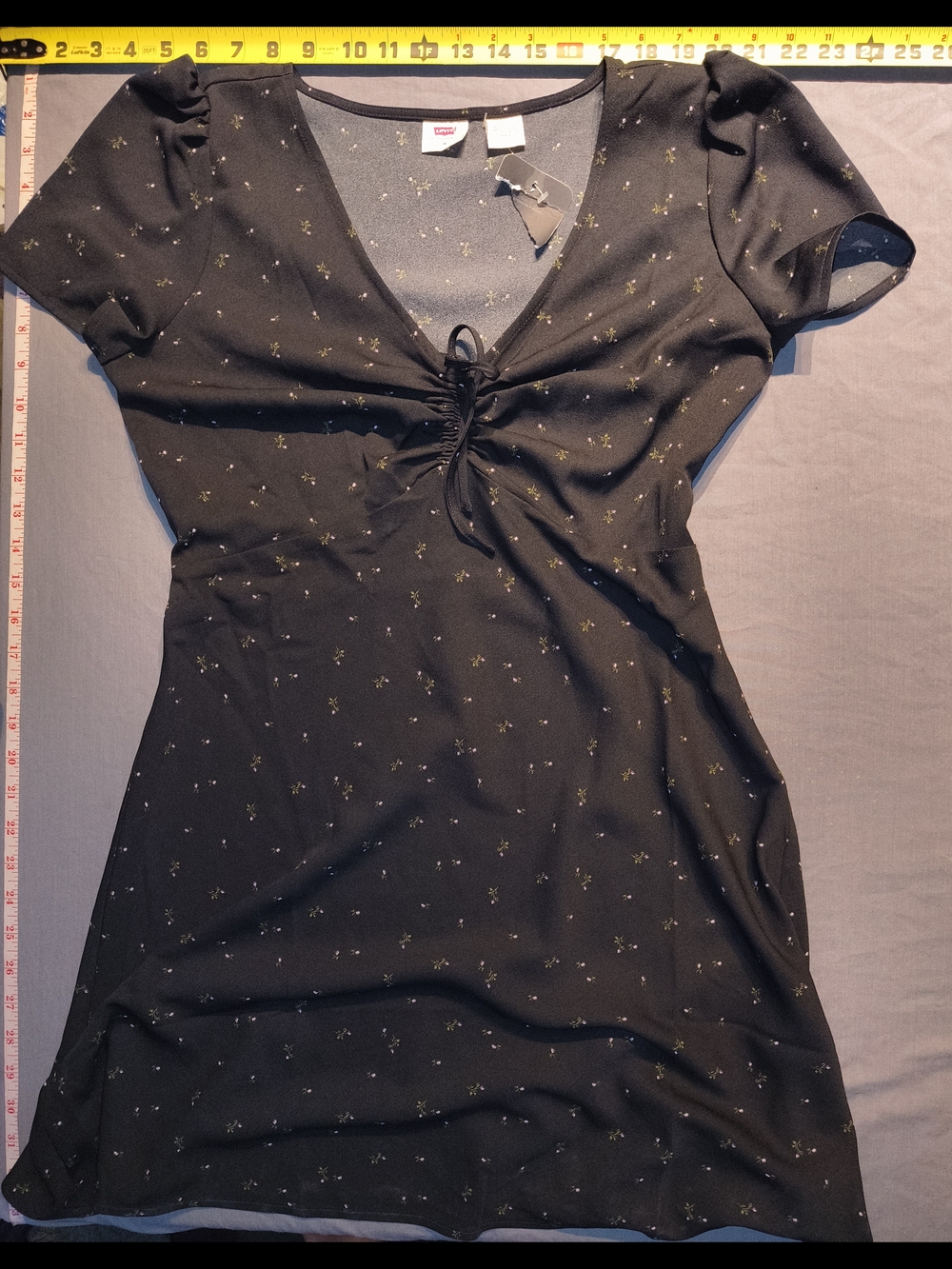 Levi's Black Mini Dress with Floral Print